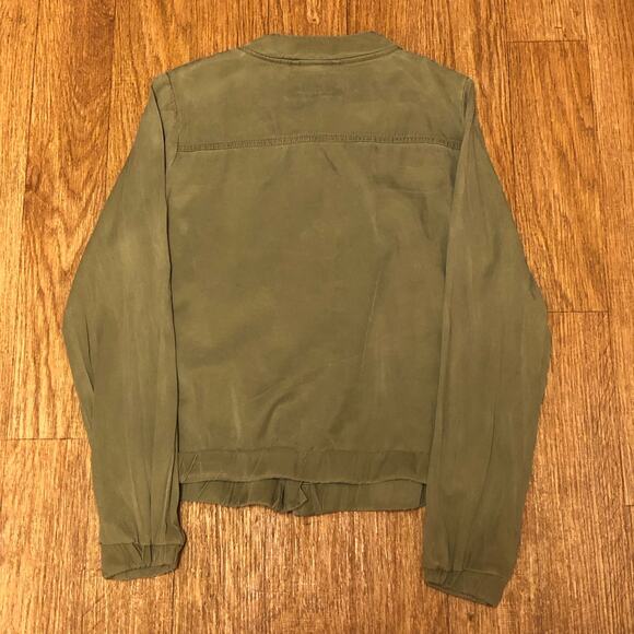 Merona Green Zip Front Utility Military Jacket Size Small - Picture 7 of 9